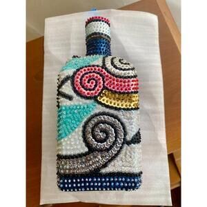 Vintage Handmade Haitian Beaded Sequin Vodou / Voodoo Spirit Bottle Unique Shape